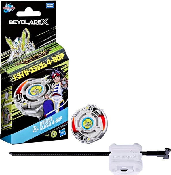Beyblade X Over Project Driger Slash 4-80P Kreisel und Starter