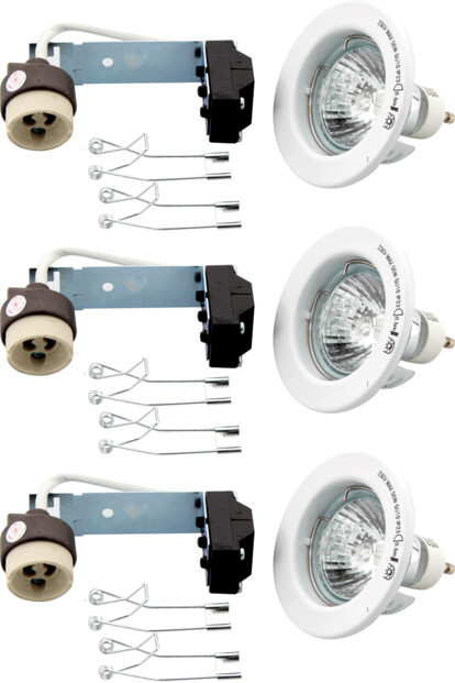 3er-Set Halogen-Einbauspots von Philips / Massive