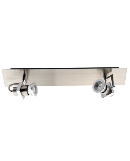 Alu Design Deckenleuchte mit 2 GU10 LED Spots