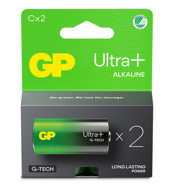 2 Alkali-Batterien Typ C (LR14) Ultra Plus