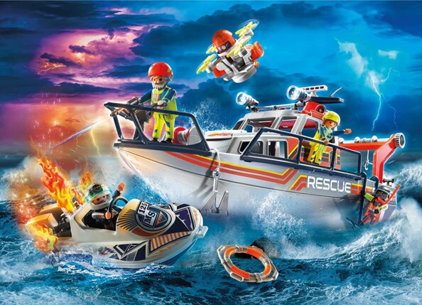 City Action Seenotretter mit Boot und Speedboat