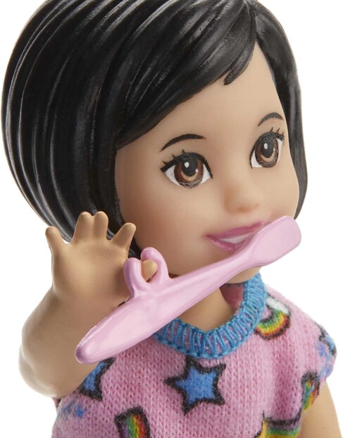 Babysitter Barbiepuppe-Set mit kleinem Mädchen und Bettchen