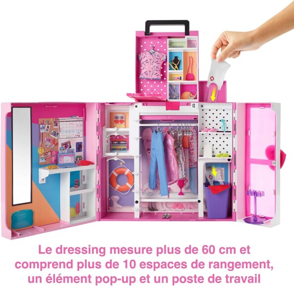 Barbie-Deluxe-Kleiderschrank mit Puppe und Kleidung
