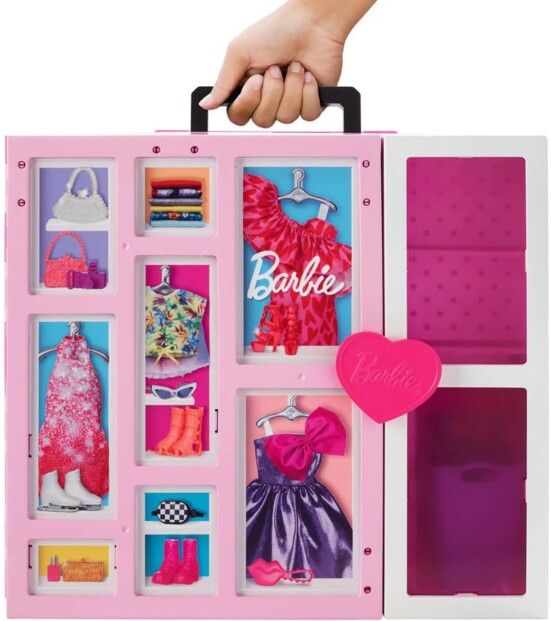 Barbie-Deluxe-Kleiderschrank mit Puppe und Kleidung