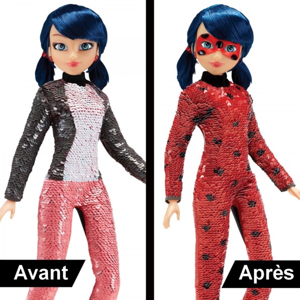 Artikulierte Marinette-Figur mit reversiblem Paillettenkleid