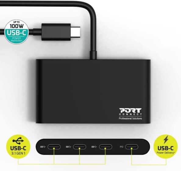 USB-C-Hub mit 4 USB-C-Anschlüssen