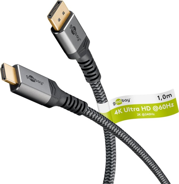 DisplayPort 1.2 auf HDMI 2.0 geflochtenes Kabel - 1 m