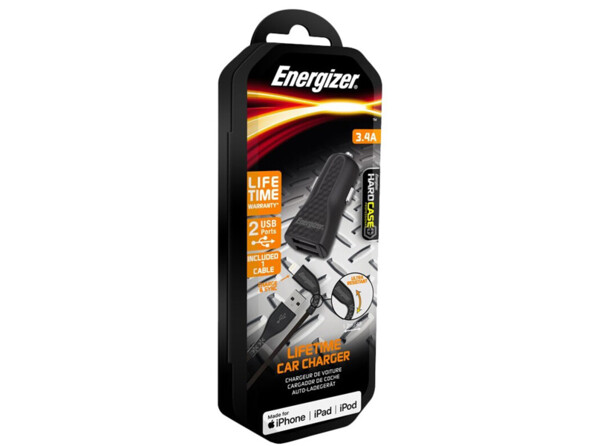 Doppel-USB-auf-Lightning-Kfz-Ladegerät 3,4 A mit USB-A-Kabel