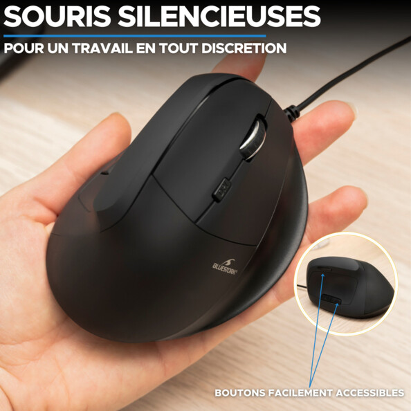 M-W-ERGO Ergonomische Kabelmaus mit 7600 dpi