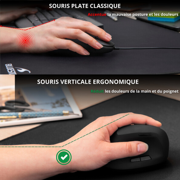 M-W-ERGO Ergonomische Kabelmaus mit 7600 dpi