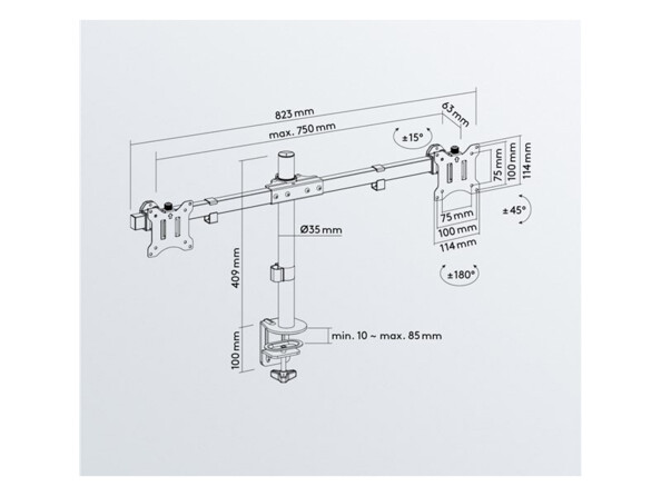 Dual-Monitorhalterung – 17 bis 32 Zoll