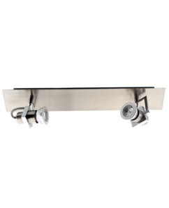 Alu Design Deckenleuchte mit 2 GU10 LED Spots