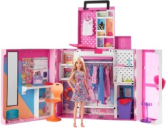 Barbie-Deluxe-Kleiderschrank mit Puppe und Kleidung