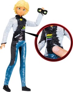 Artikulierte Figur mit umkehrbaren Pailletten Adrien als schwarzer Kater aus Mir