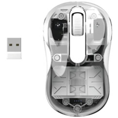 Transparente kabellose Phantom Maus – Weiß