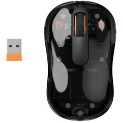Transparente kabellose Phantom Maus – Schwarz