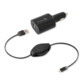 USB-Autoladegerät und 2200-mAh-Powerbank mit einziehbarem Kabel
