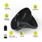 Ergonomische vertikale 2,4-GHz-Akkumaus mit Bluetooth-Funktion